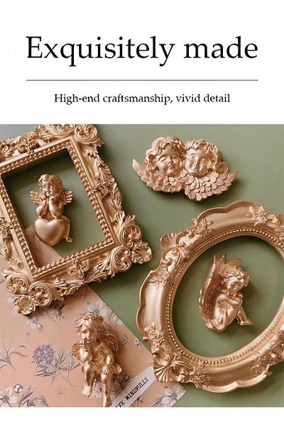 Generic 2pcs Mini Photo Frame Golden Photography Background Ornament Desktop Small Photo Frame