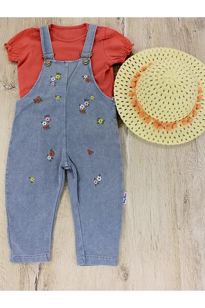 EYMİRGİYİM Floral Salopet Jumpsuit Baby Girl Child 6-9 Months, 9-12 Months, 12-18 Months, 18-24 Months