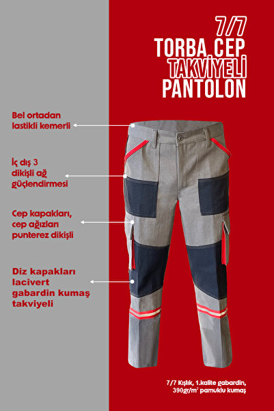 Selçuklu Plus 7/7 Torba Cep + Takviyeli Kışlık İş Pantolonu – Dayanıklı, Konforlu ve Şık