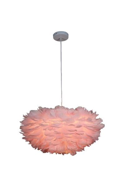 Hummer Modern Pink Feather Chandelier, Diameter 60, Triple E27*3L