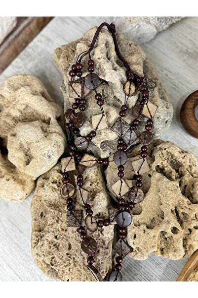 SEDEF TAKI Ahşap tasarım el yapımı kolye takı