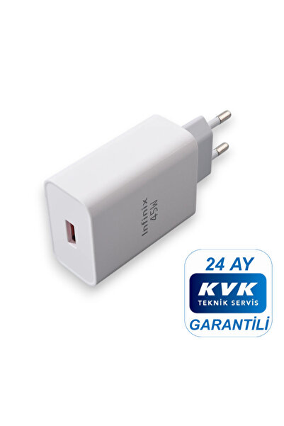 INFINIX 45W (WATT) Hızlı Şarj Aleti Adaptörü Kablo Seti %100 Orıjinal ( KVK Teknik Servis Garantili )