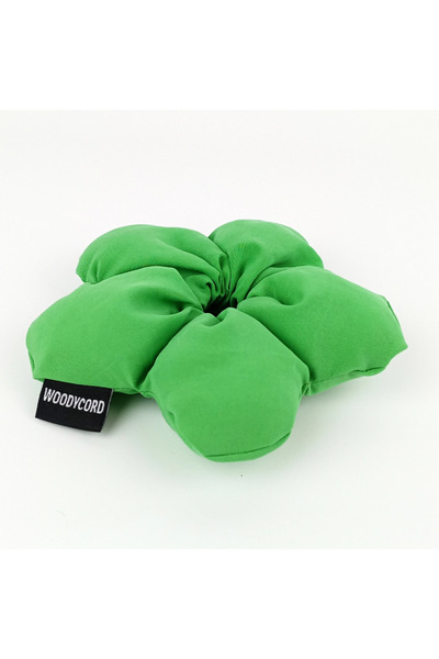 woodycord Handmade Vibrant Green Fluffy Scrunchie Buckle