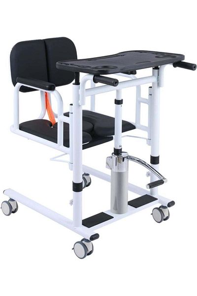 Stander Hydraulic Lift Chair for Patient Transfer Home Use – 180° Split Seat with Commode, Adjustable Hei