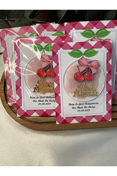 Gizem Graphic Kiraz Temalı Kız Bebek Pleksi Magnet 20'li Paket