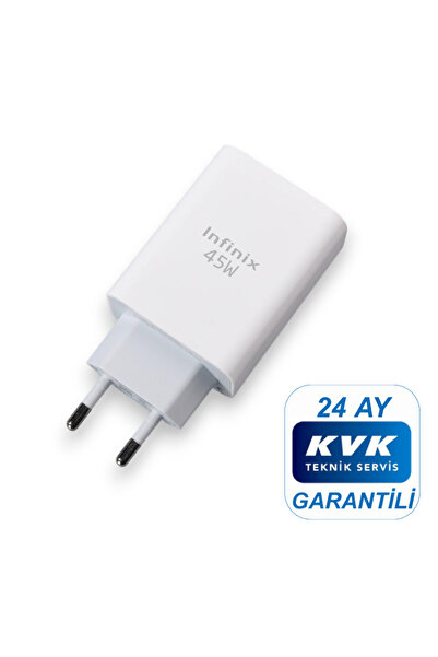 INFINIX 45W (WATT) Hızlı Şarj Aleti Adaptörü Kablo Seti %100 Orıjinal ( KVK Teknik Servis Garantili )