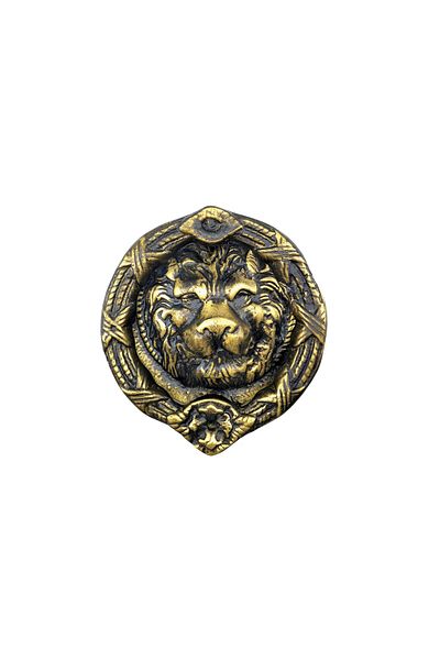 LiderGlobal Antique Style Decorative Brass Lion Door Knob, Taktak - 185 mm, Antique
