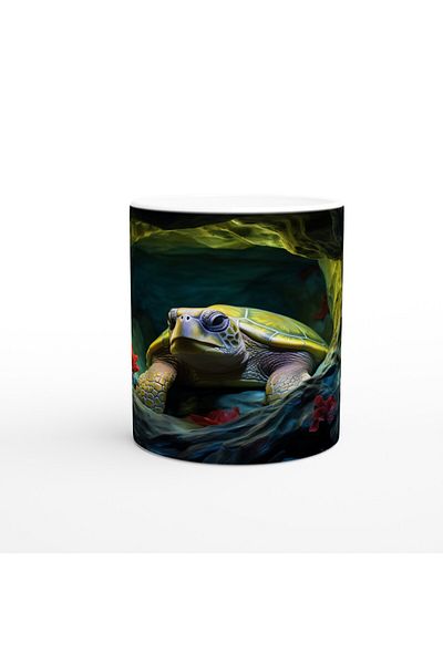 Luluyen Sea Turtle Resting in a Mossy Cave Mug