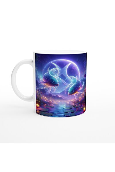 Luluyen كوب قهوة مطبوع عليه برج الحوت - حديقة الأبراج في ضوء القمر Vs4