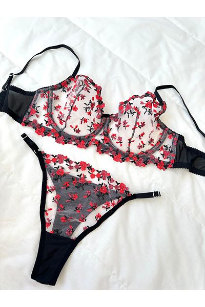 Feruzdesign Black Robin Bralet Suit (Plus Size)
