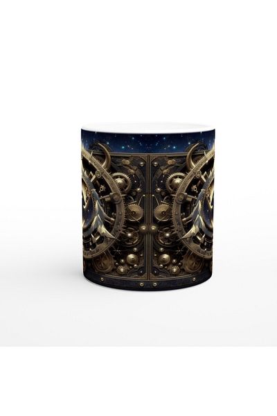 Luluyen Capricorn Printed Coffee Cup - Wheels of Time Astrology Mechanism Vs2