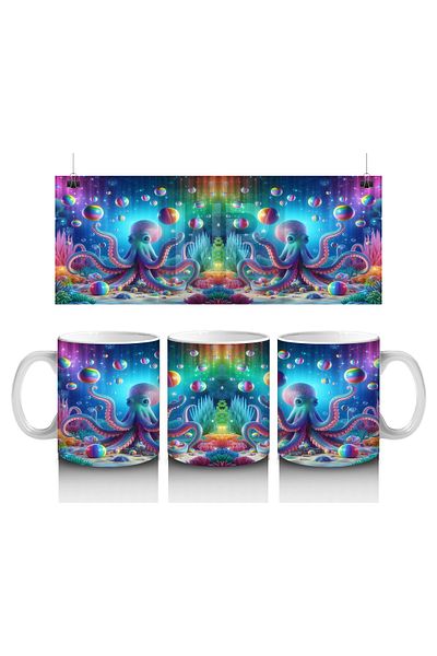 Luluyen Sparkling Octopus Carnival Mug Cup That Makes Children Love Milk
