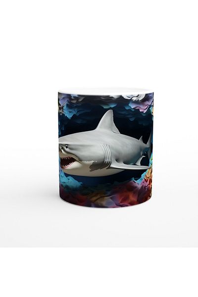 Luluyen Floating Shark among Colorful Corals Underwater Themed Mug