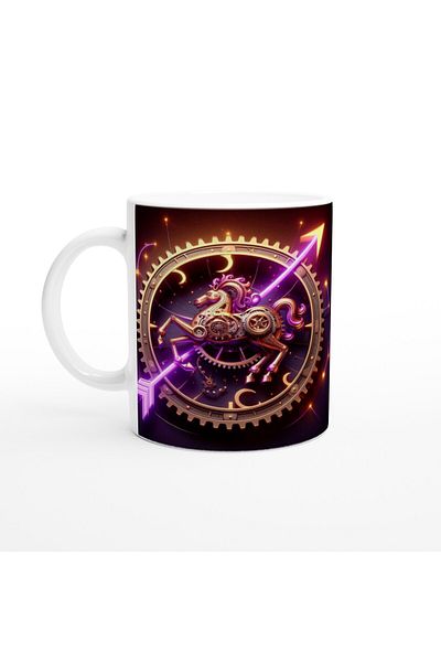 Luluyen Sagittarius Printed Coffee Cup - Wheels of Time Astrology Mechanism Vs2