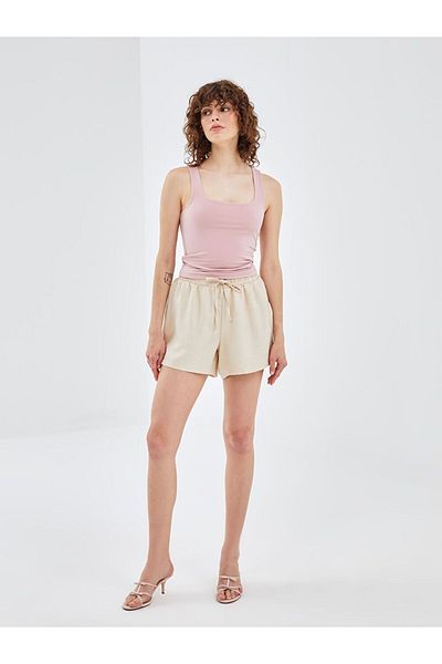 LC Waikiki Blais Women's Elastic Waist Plain Shorts