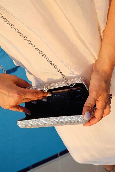 Blacktavern Luxury Rich Evening Bag with Fixed Stone