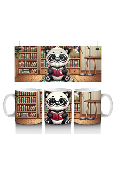 Luluyen Cute Panda Patterned Mug Cup That Makes Children Love Milk Reading Books