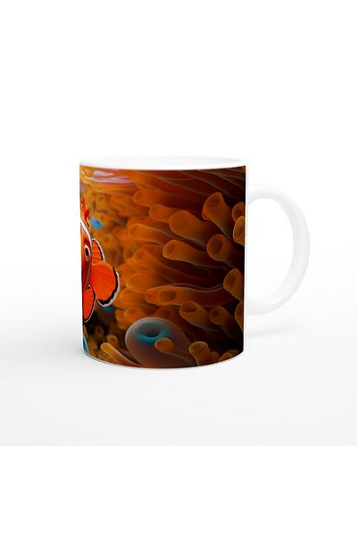 Luluyen Cheerful Clown Fish among Orange Corals Printed Mug