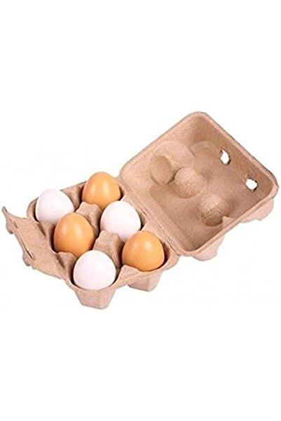 BIGJIGS Toys Six Wooden Play Eggs