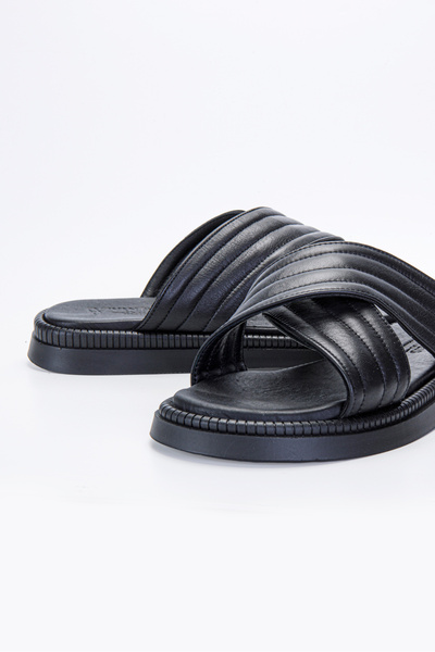 Vantaggio Trevo Siyah %100 Hakiki Deri Erkek Terlik