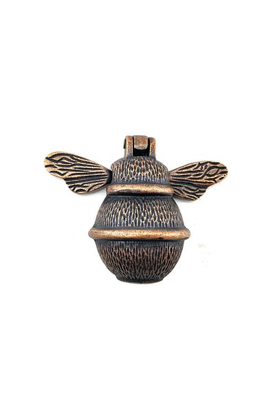 LiderGlobal Antique Style Decorative Brass Bee Door Knob, Taktak - Small, 123x150mm, Antique