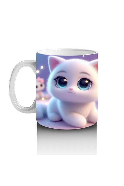 Luluyen Innocent White Cat Mug That Makes Children Love Milk