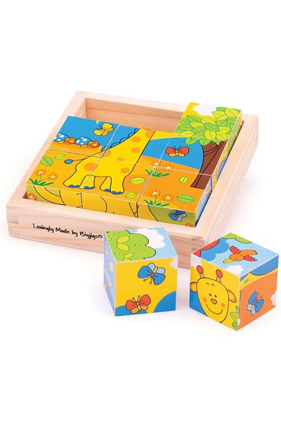 BIGJIGS Toys Safari Cube Puzzle