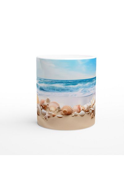 Luluyen Scattered Seashells on the Beach Underwater Themed Mug