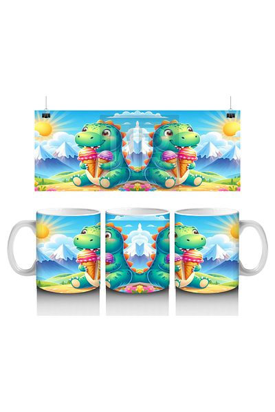 Luluyen Dinosaur Patterned Mug That Makes Children Love Milk and Enjoy Ice Cream