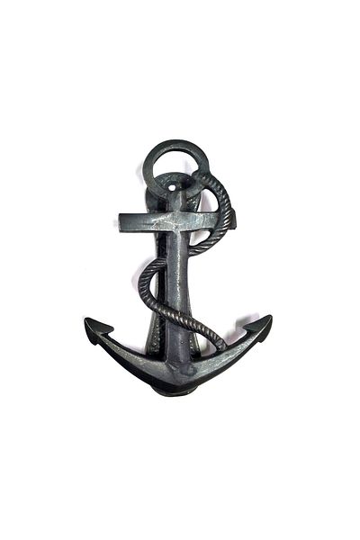 LiderGlobal Antique Style Decorative Brass Rope, Anchor, Sailor, Sailor Door Knob, Lock - 170x60mm, Oxide