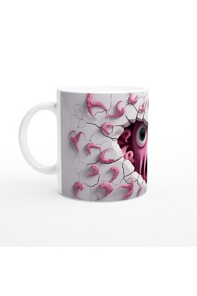 Luluyen Pink Cute Octopus Monster Themed Printed Mug Cup