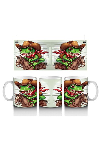 Luluyen Cowboy Frog Mug with Horse That Makes Children Love Milk