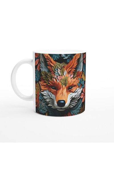 Luluyen Fox Printed Mug Cup from Leaves