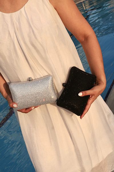 Blacktavern Luxury Rich Evening Bag with Fixed Stone