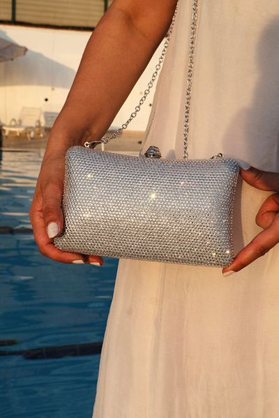 Blacktavern Luxury Rich Evening Bag with Fixed Stone