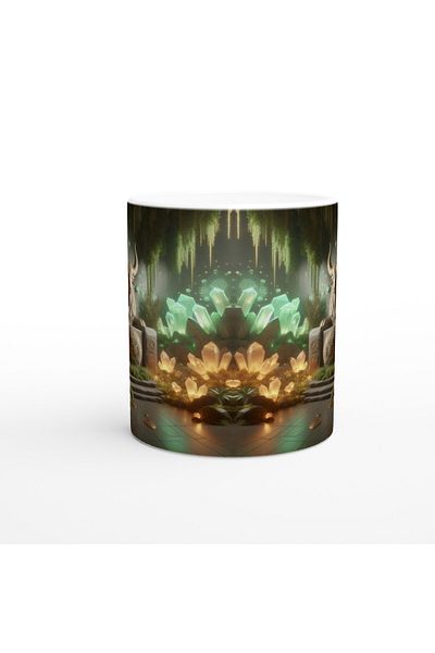 Luluyen Taurus Printed Coffee Mug - Magical Crystal Cave Themed Vs3