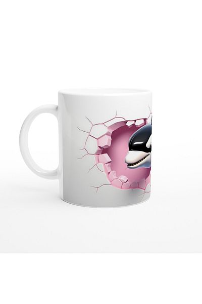Luluyen The Killer Whale (Orca) Throwing from the Crack Themed Printed Mug