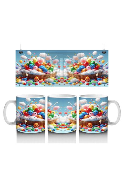 Luluyen Cheerful Balloon Basket Mug Cup That Makes Children Love Milk
