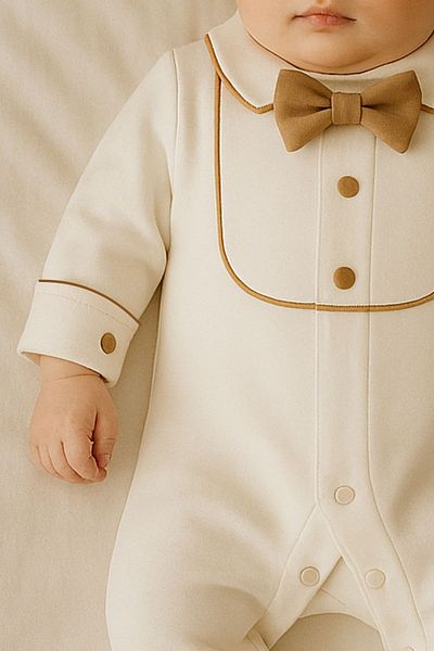 Minytrendy Baby Boy Newborn Jumpsuit Special Day Hospital Release Suit Hat & Gloves Set Baby Mevlüt Gift