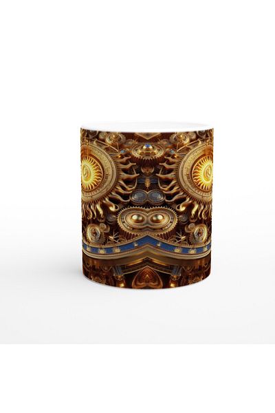 Luluyen Leo Printed Coffee Mug - Wheels of Time Astrology Mechanism Vs2
