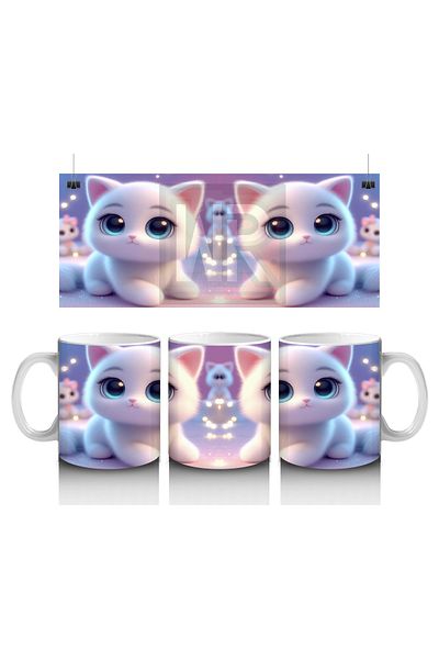 Luluyen Innocent White Cat Mug That Makes Children Love Milk