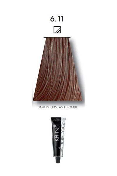 Keune 2 Packs of Keune Tinta Color Hair Dye No. 6.11 Intense Dark Ash Blonde with Silk Protein