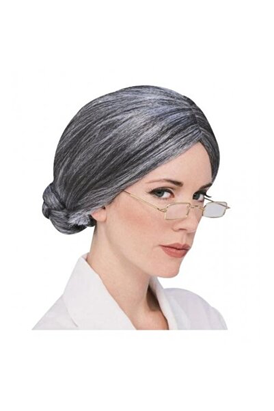 ForWhat Perucă gri pentru bătrâni pentru birou, acasă, la birou, pentru spectacole, costum de bătrân