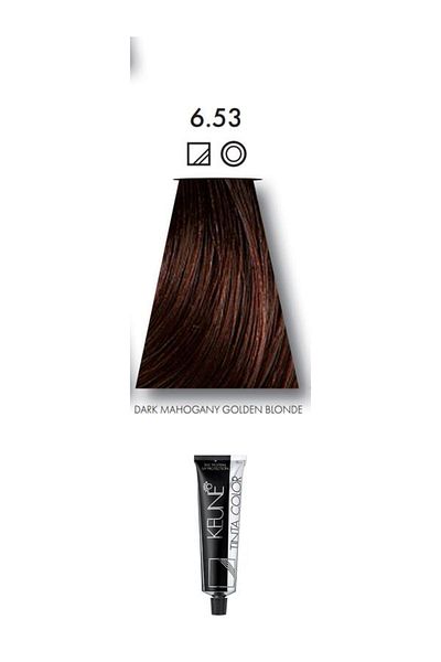 Keune 2 packs of Keune Tinta Color Hair Dye No. 6.53 Dark Mahogany Golden Blonde with Silk Protein