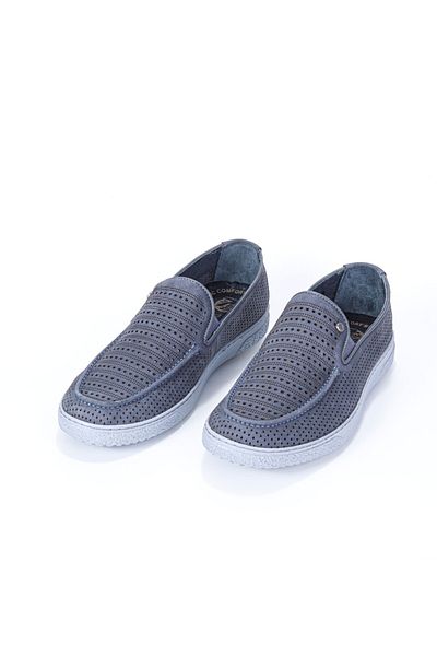 Vantaggio Ανδρικά Loafer παπούτσια Fuze Grey Nubuck 100% γνήσιο δέρμα