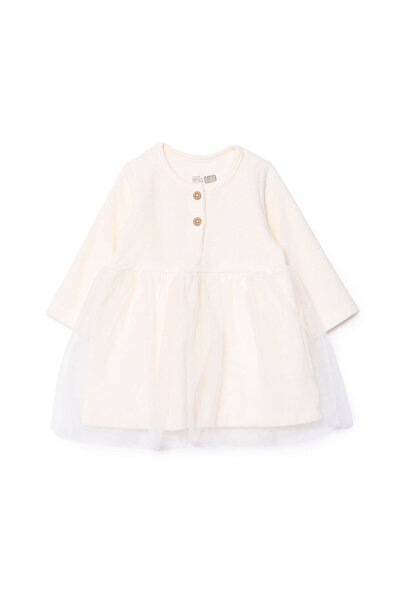 ebebek Hello Baby HelloBaby Kız Bebek Elbise Çıtçıtlı Bisiklet Yaka Uzun Kol