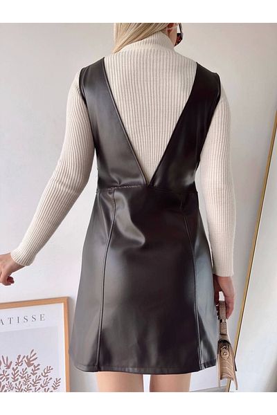 zarifkadın Rochie din piele Gilet Maro W24796