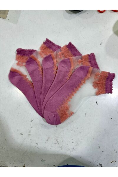 BYNDRSOCKS 5 чифта дамски дантелени памучни чорапи