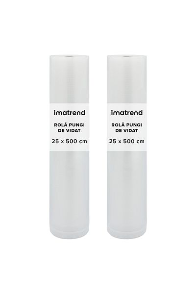 IMA TREND Set of 2 Rolls of Foil for Vacuum Sealer Embossed – 25x500cm, Universal, Durable