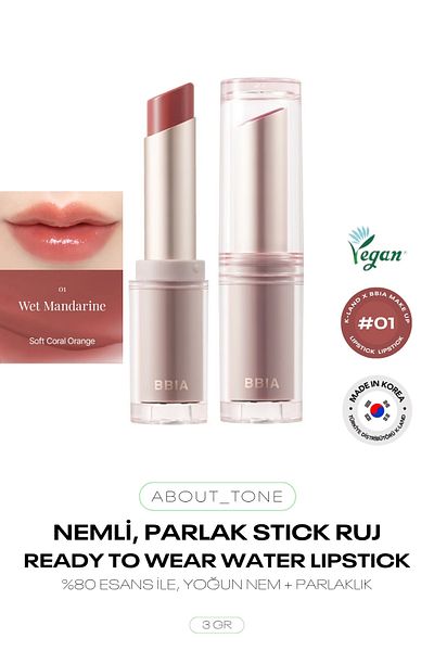 BBIA Moist and Glossy Stick Lipstick Ready to Wear Water Lipstick